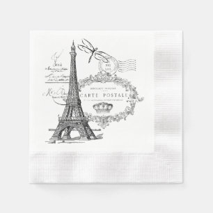 Serviette En Papier collage de la tour Eiffel