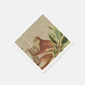 Serviette En Papier Collage de singe vintage (Coin)