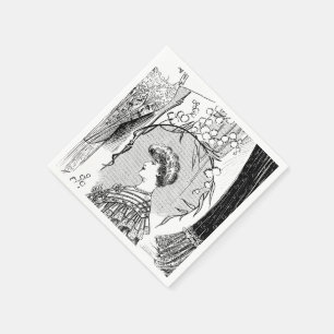 Serviette En Papier Collage d'illustration de mode rétro