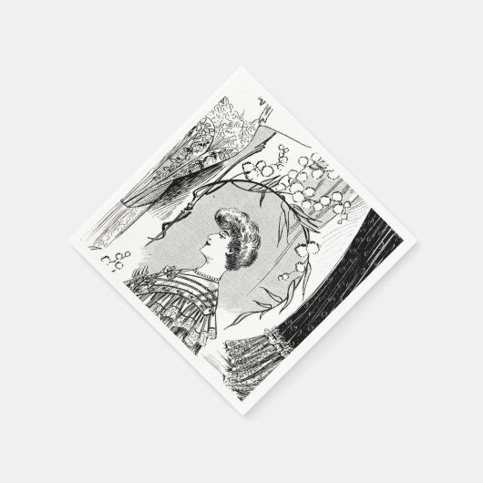 Serviette En Papier Collage d'illustration de mode rétro (Coin)