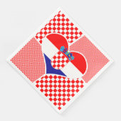 Serviette En Papier Collage Drapeau Croate avec Damier (Coin)