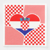 Serviette En Papier Collage Drapeau Croate avec Damier (Devant)
