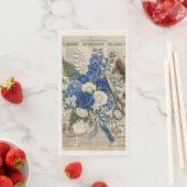 Serviette En Papier Collage Fleurs et Ciseaux Vintage (En situation)