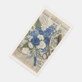Serviette En Papier Collage Fleurs et Ciseaux Vintage (Coin)
