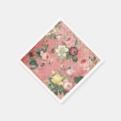 Serviette En Papier Collage français élégant Rose vintage (Coin)
