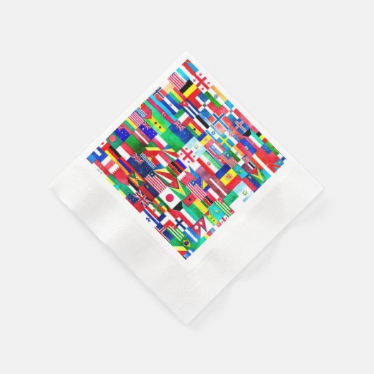 Serviette En Papier Collage international du drapeau (Coin)