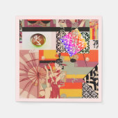 Serviette En Papier Collage japonais néo-Art déco "Pas d'histoire" (Devant)