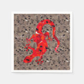 Serviette En Papier Collage Lézard Rouge (Devant)