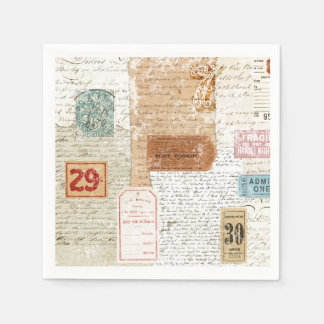 Serviette En Papier Collage Napkin
