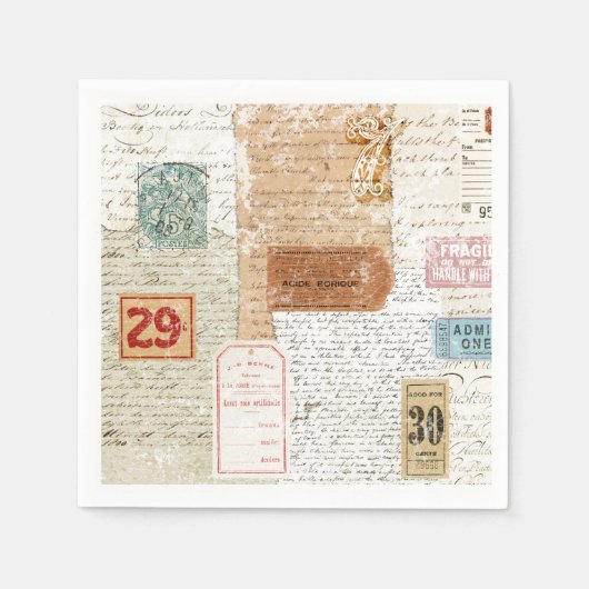 Serviette En Papier Collage Napkin (Devant)