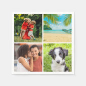 Serviette En Papier Collage personnalisé de 4 photos (Devant)