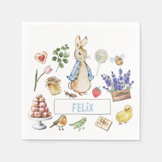 Serviette En Papier Collage Peter le lapin (Devant)