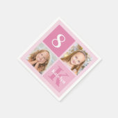 Serviette En Papier Collage photo fille rose mignonne fête d'anniversa (Coin)