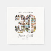 Serviette En Papier Collage photo moderne 30e anniversaire (Devant)