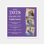 Serviette En Papier Collage photo moderne Diplômé Fun Facts Graduation (Devant)