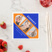 Serviette En Papier Collage photo moderne Orange and Blue Graduation (En situation)