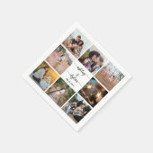 Serviette En Papier Collage photo moderne simple et Mariage de script (Coin)