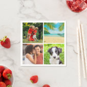 Serviette En Papier Collage photo personnalisé 4 (En situation)