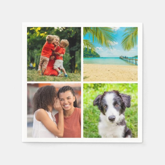 Serviette En Papier Collage photo personnalisé 4 (Devant)