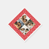 Serviette En Papier Collage photo personnalisé coeurs motif rouge (Coin)