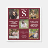 Serviette En Papier Collage photo personnalisé Fun Facts Graduation (Devant)