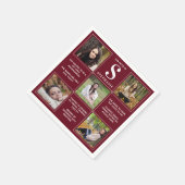 Serviette En Papier Collage photo personnalisé Fun Facts Graduation (Coin)