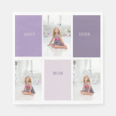 Serviette En Papier Collage Photo Purple Best Mom Ever Cadeau (Devant)