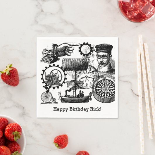 Serviette En Papier Collage Steampunk #1 Par Artinspanted (En situation)