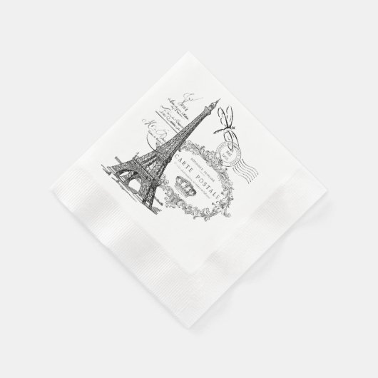 Serviette En Papier Collage tour Eiffel (Coin)