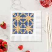 Serviette En Papier Collection bleue et or (En situation)