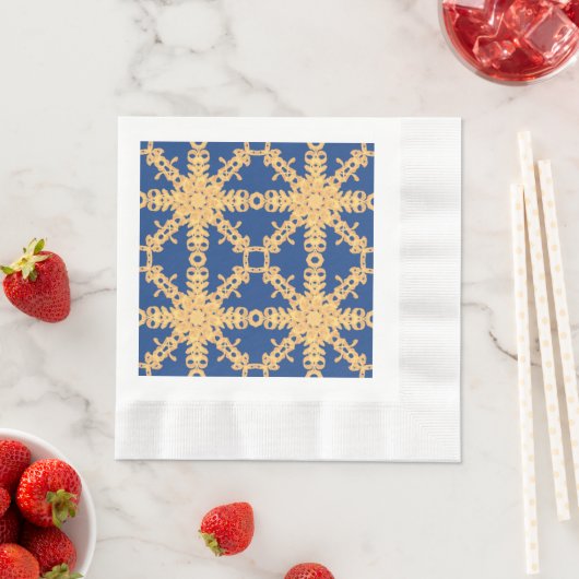 Serviette En Papier Collection bleue et or (En situation)