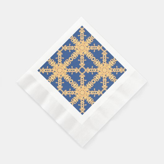 Serviette En Papier Collection bleue et or (Coin)