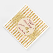 Serviette En Papier Collection Boho Stripes Parties scintillant Verte  (Coin)