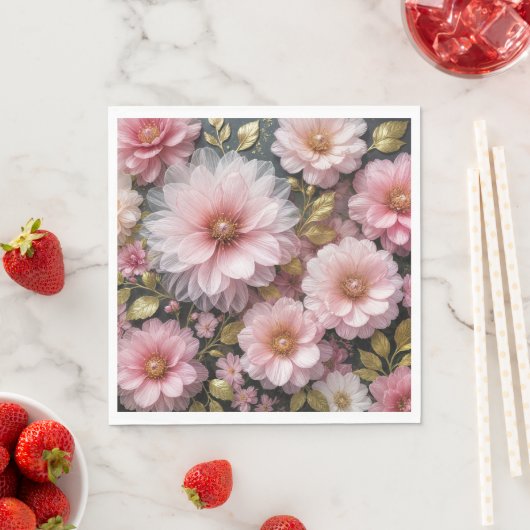 Serviette En Papier Collection Cosmos rose (En situation)