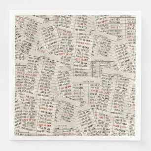 Serviette En Papier Collection de cartes de bibliothèque ancienne