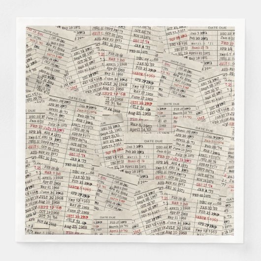 Serviette En Papier Collection de cartes de bibliothèque ancienne (Devant)