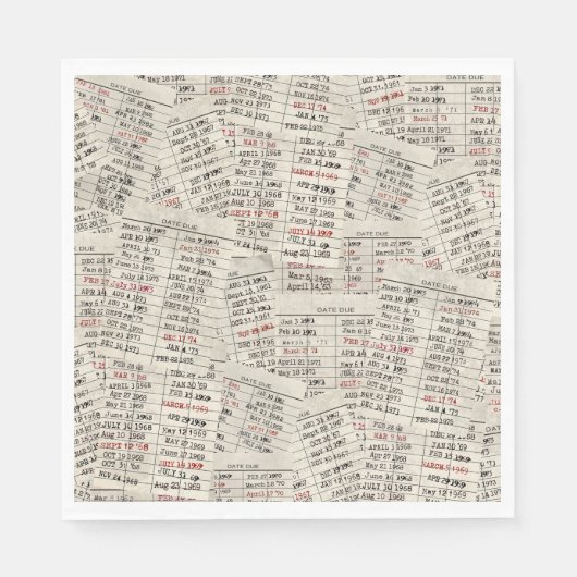 Serviette En Papier Collection de cartes de bibliothèque ancienne (Devant)