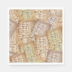 Serviette En Papier Collection de cartes de bibliothèque vintage