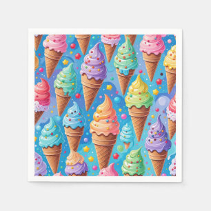 Serviette En Papier Collection de cônes de crème glacée estivale