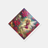 Serviette En Papier Collection de fées de Noël - Cheveux blond or pâle (Coin)