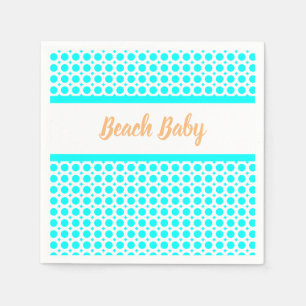 Serviette En Papier Collection de fête Aqua Blanc Orange Beach Baby