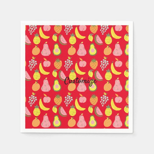 Serviette En Papier Collection de fruits assorés Thunder_Cove (Devant)