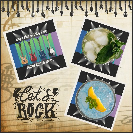 Serviette En Papier Collection de guitares électriques Spotlight Party