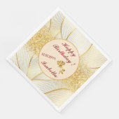 Serviette En Papier Collection de lignes blanches florales modernes él (Coin)