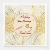 Serviette En Papier Collection de lignes blanches florales modernes él (Devant)