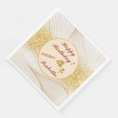 Serviette En Papier Collection de lignes de feuilles blanches en or mo (Coin)