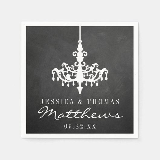 Serviette En Papier Collection de Mariage Chandelier élégant (Devant)