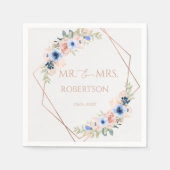 Serviette En Papier Collection de mariage Peach Blue (Devant)