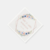 Serviette En Papier Collection de mariage Peach Blue (Coin)
