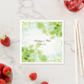 Serviette En Papier Collection de Mariages d'aquarelle Feuille Spring (En situation)